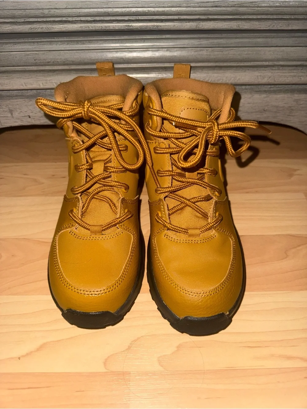 Never Worn! No Box! No Tags. Mustard Yellow Lace-Up Work BootsBoys Size 1